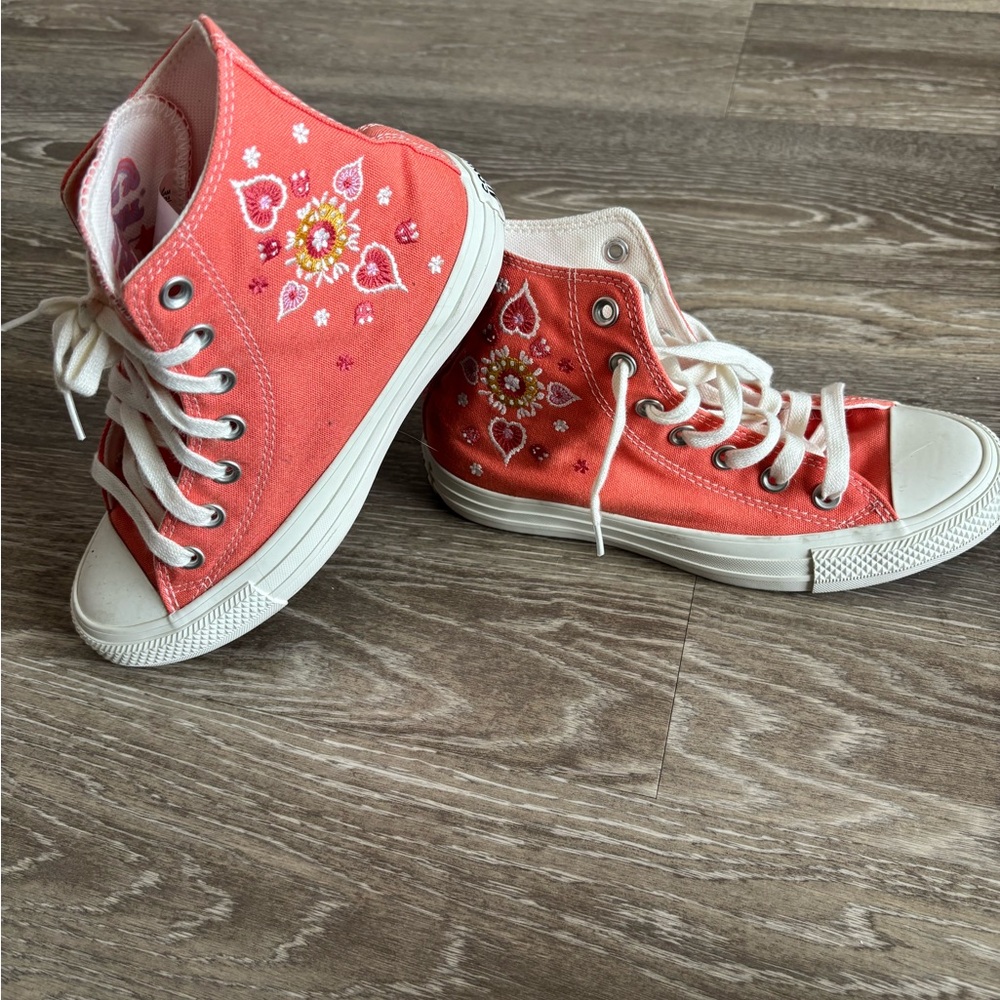 Converse Coral High-Top Sneakers